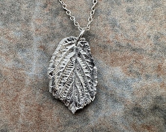 Tiny Sterling Silver Beech Leaf Pendant - Handmade From A Real Leaf