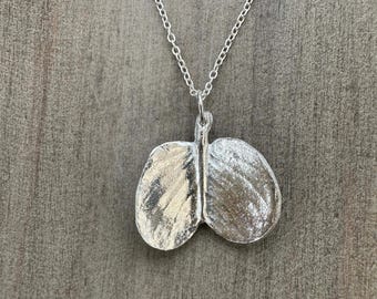 Sterling Silver Bayhops Leaf Pendant - Handmade From A Real Leaf