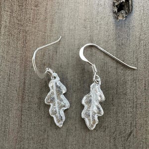 Tiny Oak Leaf Sterling Silver Earrings - Handmade From A Real Leaf