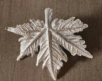 Old World Sycamore Leaf Sterling Silver PIn/Brooch - Handmade From A Real Leaf