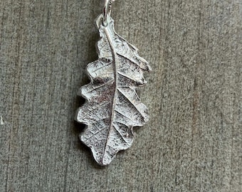 Sterling Silver Oak Leaf Pendant - Handmade From A Real Leaf