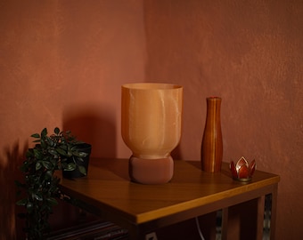 Cozy Boho Table Lamp, Brown Ambient Lighting, Living Room Accent Light, Retro Nightstand Lamp, Cozy Lamp, DIY Lamp Kit