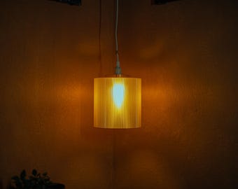 Brown, Ribbed Cylinder Lampshade • 3D Printed Retro Design • Mid Century Modern Style • Modular Kit for E14/E27