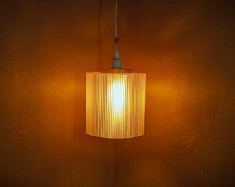 Pink, Ribbed Cylinder Lampshade • 3D Printed Retro Design • Mid Century Modern Style • Modular Kit for E14/E27