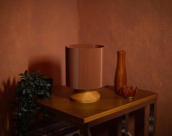 Modern Table Lamp, Aesthetic Bedside Lamp in Deep Brown, Modular Lamp Kit - Design Table Lamp, Dark Wood Tone Decor