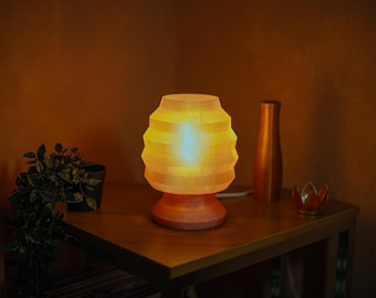 Minimalist Desk Lamp - Modern 3D Printed Table Light - Gold Office Decor - LED Bedside Lamp - Simple Nightstand Lamp - DIY Design Kit