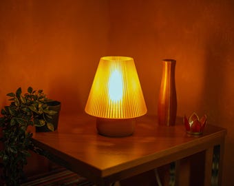 Mushroom Lamp - Retro Table Light - Brown Aesthetic Decor - Mushroom Lamp - Mid Century Modern Bedside Lamp - DIY Kit Lamp Set 3D Print