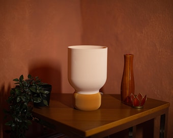 Cozy Boho Table Lamp - Beige Ambient Lighting - Living Room Accent Light - Retro Nightstand Lamp - Mood Light - DIY Lamp Kit