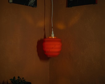 Red, Modular Wavy Lampshade 3D Printed • Organic Design Upgrade for E14/E27 • Modern Scandi Style