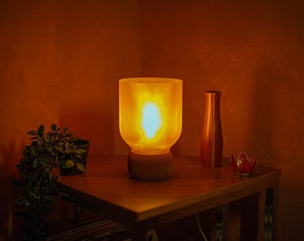 Cozy Boho Table Lamp - Brown Ambient Lighting - Living Room Accent Light - Retro Nightstand Lamp - Mood Light - DIY Lamp Kit
