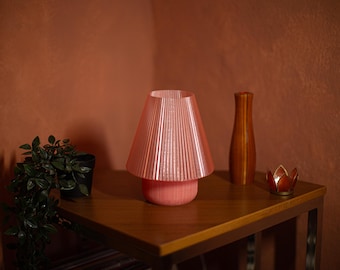 Mushroom Lamp - Retro Table Light - Pink Aesthetic Decor - Mushroom Lamp - Mid Century Modern Bedside Lamp - DIY Kit Lamp Set 3D Print