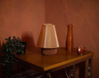 Mushroom Lamp, Retro Table Light, Brown Aesthetic Decor, Mushroom Lamp, Mid Century Modern Bedside Lamp - DIY Kit Lamp Set 3D Print