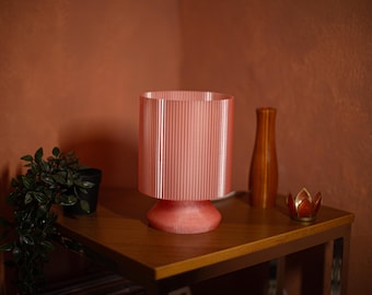 Modern Table Lamp - Aesthetic Bedside Lamp in Pink - 3D Printed Modular Lamp Kit - Design Table Lamp - Coquette Room Decor Gift