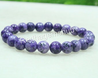 Beautiful !! 8 MM Natural Charoite Bracelet, Charoite Gemstone Bracelet, Unisex Women Men's Bracelet, Beaded Bracelet, Gift for Her/ Him