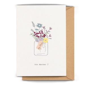 Klappkarte mit Wildblumen für Geburtstage, Hochzeit, Muttertag