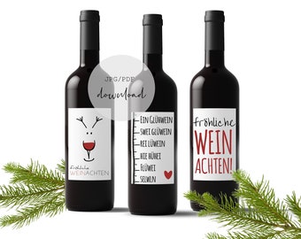 funny wine label for christmas