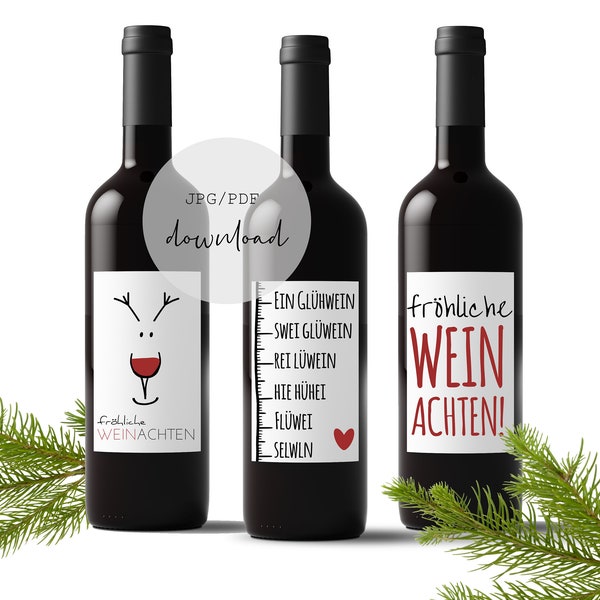 funny wine label for christmas