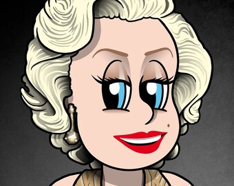 MARILYN MONROE, Gentlemen Prefer Blondes, Cartoon, Personalized Illustration, Digital Art, Instant Download, Printable Gift, Sex icon