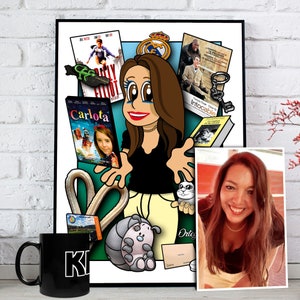 CARTOON AANGEPASTE PORTRET, Digitaal Bestand, Grappig Portret, Gepersonaliseerde Portret, Cadeau voor verjaardag, jubileum, Kerstmis, Herinneringen & meer