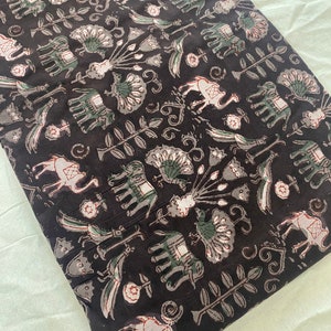 Beautiful Flower print Hand Block Printed Fabric, Cotton Fabric, Indian Fabric, fabric by yard, Block Printed Cotton womens clothing, Fabric