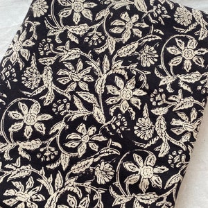 Beautiful Flower print Hand Block Printed Fabric, Cotton Fabric, Indian Fabric, fabric by yard, Block Printed Cotton womens clothing, Fabric