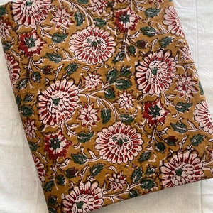 Beautiful Hand Block Printed Fabric, Cotton Fabric, Indian Fabric, fabric by yard,  womens clothing, pillow cover, upholstery ,Dress fabric,