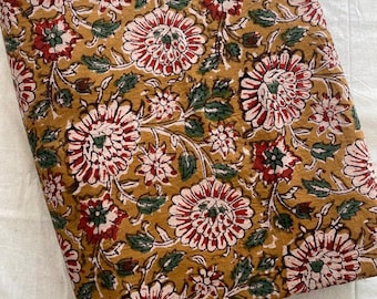 Beautiful Hand Block Printed Fabric, Cotton Fabric, Indian Fabric, fabric by yard,  womens clothing, pillow cover, upholstery ,Dress fabric,