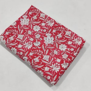 Beautiful Flower print Hand Block Printed Fabric, Cotton Fabric, Indian Fabric, fabric by yard, Block Printed Cotton womens clothing, Fabric