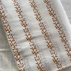 Flower Cotton Indian Fabric Summer Sewing Fabric Dressmaking Hand Printed Running Fabric, Floral Print , pillow Cover, Upholstery Fabric