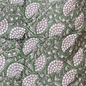 Beautiful Flower print Hand Block Printed Fabric, Cotton Fabric, Indian Fabric, fabric by yard, Block Printed Cotton womens clothing, Fabric