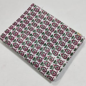 Beautiful Hand Block Printed Fabric, Cotton Fabric, Indian Fabric, fabric by yard,  womens clothing, pillow cover, upholstery ,Dress fabric,