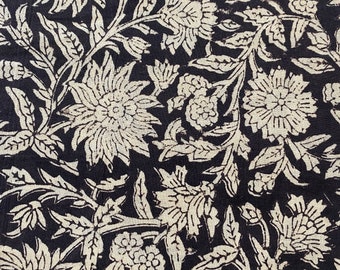 Beautiful Flower print Hand Block Printed Fabric, Cotton Fabric, Indian Fabric, fabric by yard, Block Printed Cotton womens clothing, Fabric
