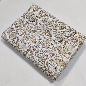 Beautiful Flower print Hand Block Printed Fabric, Cotton Fabric, Indian Fabric, fabric by yard, Block Printed Cotton womens clothing, Fabric