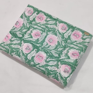 Beautiful Flower print Hand Block Printed Fabric, Cotton Fabric, Indian Fabric, fabric by yard, Block Printed Cotton womens clothing, Fabric