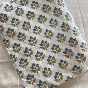 Beautiful Hand Block Printed Fabric, Cotton Fabric, Indian Fabric, fabric by yard, womens clothing, pillow cover, upholstery ,Dress fabric,