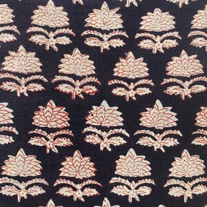 Beautiful Flower print Hand Block Printed Fabric, Cotton Fabric, Indian Fabric, fabric by yard, Block Printed Cotton womens clothing, Fabric