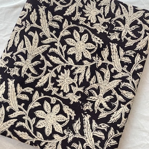 Beautiful Flower print Hand Block Printed Fabric, Cotton Fabric, Indian Fabric, fabric by yard, Block Printed Cotton womens clothing, Fabric