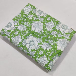 Beautiful Flower print Hand Block Printed Fabric, Cotton Fabric, Indian Fabric, fabric by yard, Block Printed Cotton womens clothing, Fabric