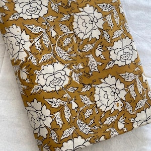 Beautiful Flower print Hand Block Printed Fabric, Cotton Fabric, Indian Fabric, fabric by yard, Block Printed Cotton womens clothing, Fabric