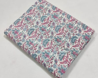 Beautiful Hand Block Printed Fabric, Cotton Fabric, Indian Fabric, fabric by yard, Block Printed Cotton womens clothing