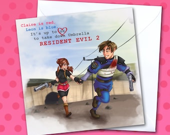 Resident Evil Valentine&#39;s Card: Leon & Claire Anniversary Card