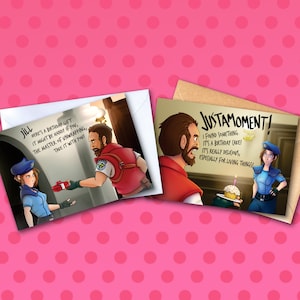 Lot de deux cartes d'anniversaire Resident Evil - Jill & Barry - x 2 cartes de voeux vierges A6