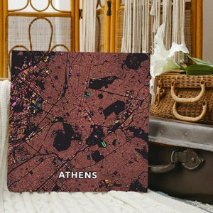 Athens, Greece, city map print. An unusual, colourful and creative map print by Globe Plotters. image 5