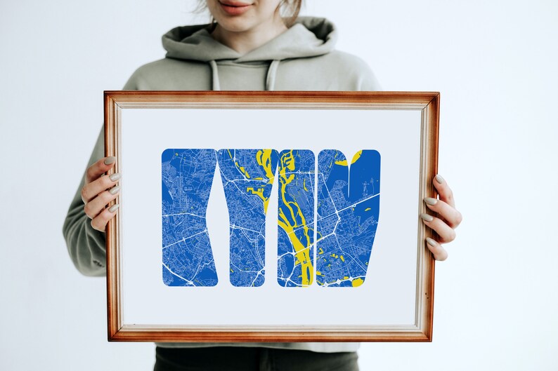 Kyiv in type. Typographic map poster. image 1