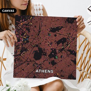 Athens, Greece, city map print. An unusual, colourful and creative map print by Globe Plotters. image 2