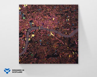 London, England, city map. An unusual, colourful and creative art print by Globe Plotters.