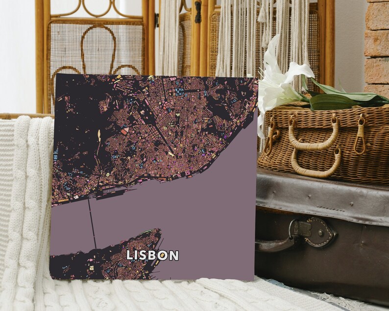 Lisbon city. An unusual, colourful and creative map print by Globe Plotters. image 5