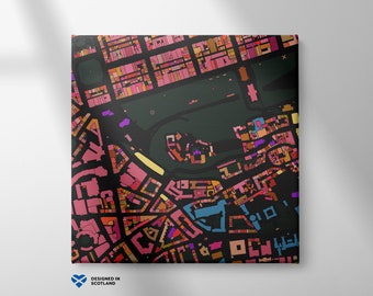 Edinburgh, Scotland, city map. An unusual, colourful and creative art print by Globe Plotters.