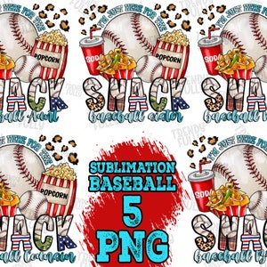 I'm Just Here for the Snacks Baseball Sister, Baseball Mama PNG, Baseball Aunt, Baseball Bundle, Bundle Png, Sublimation Design, Popcorn PNG