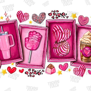 Cafecito y Chisme Valentine&#39;s Day PNG, Concha Valentine&#39;s Day Shirt Png, Candy Valentines, Valentines Png, Mexican Valentine Sublimation